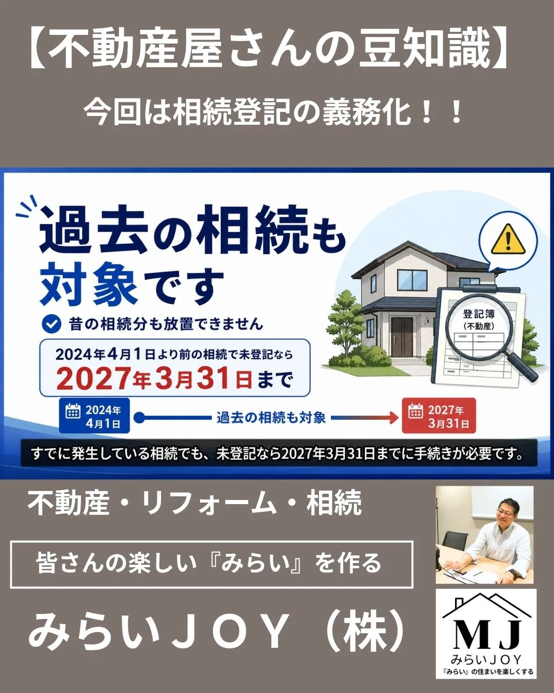 【相続登記が義務化されました】